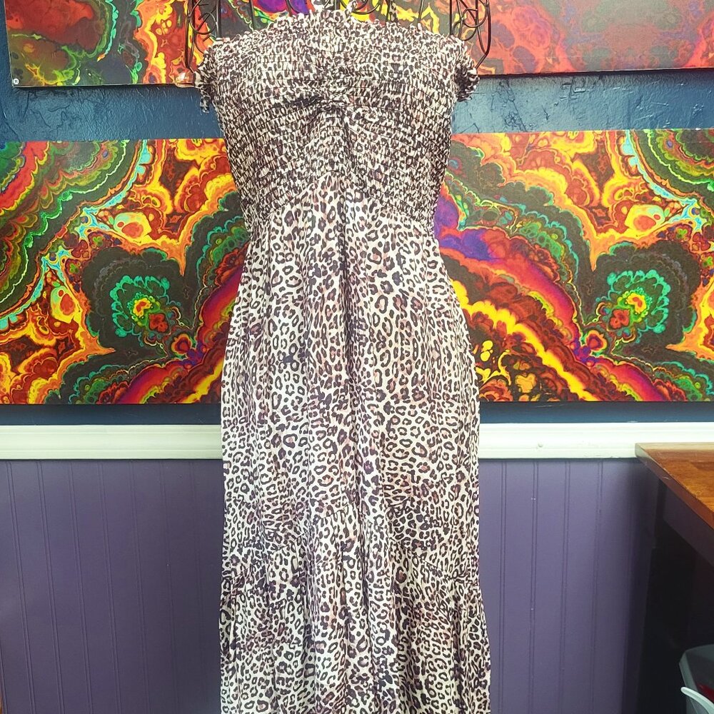 Hale Bob ~ Sz S ~ Animal Print ~ Halter Top Dress ~ Excellent Condition - Picture 3 of 11